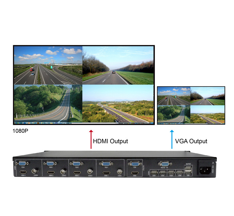 LINK-MI LM-SH41 4x1 HDMI+VGA+CVBS 1080p HD Video Synthesizer