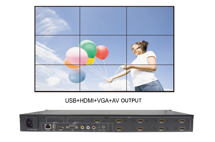 LINK-MI LM-TV09 HDMI+VGA+AV+USB 3x3 HDMI Video Wall Controller