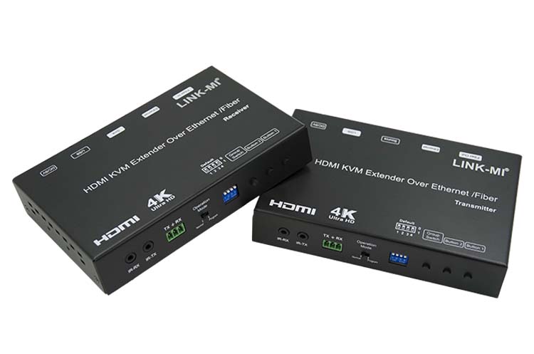 LINK-MI LM-EP37 4K HDMI+USB KVM Extender over IP / Fiber With POE