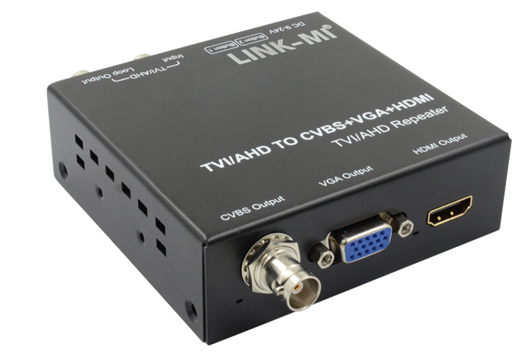 LINK-MI LM-TVH2 TVI/AHD to HDMI/CVBS/VGA Converter, With 1xlooping TVI/AHD output