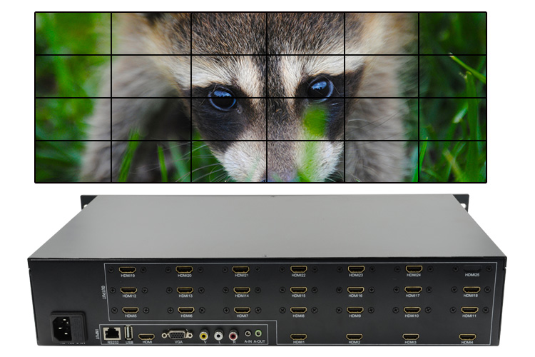 LINK-MI LM-TV24 HDMI+VGA+AV+USB LED/LCD 4x6 Video Wall Controller Support 180 Degree Rotation