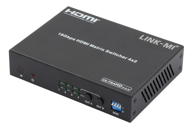 LINK-MI LM-MX42S 4x2 HDMI 2.0 Matrix Switcher