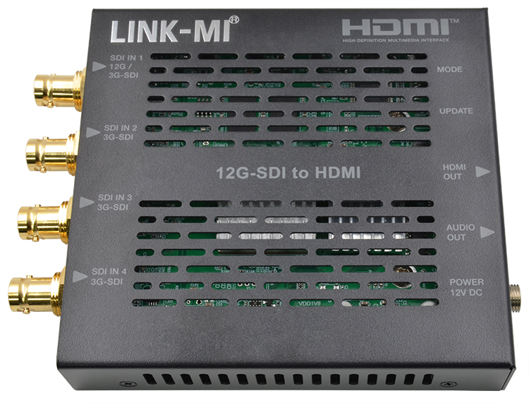 LINK-MI LM-SDH12G 12G-SDI to HDMI Converter with Audio Extraction, 4K@60Hz, 18Gbps