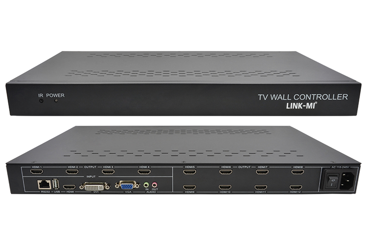 LINK-MI LM-TV12M 3x4 Video Wall Controller with Zoom Function, 1080P