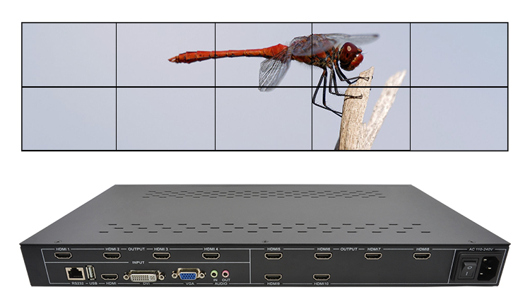 LINK-MI LM-TV10M 2x5 Video Wall Controller with Zoom Function, 1080P