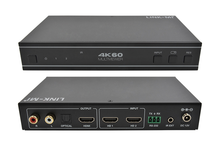 LINK-MI LM-S21C 4K60 2x1 Multiviewer Seamless UHD Video Switcher with Audio, RS232