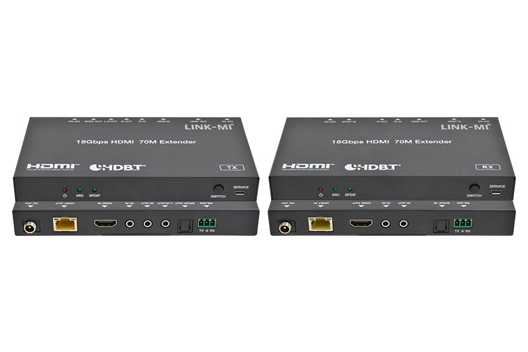 LINK-MI LM-EX70HT 18Gbps HDMI over HDBaseT Extender with ARC/Bi-directional IR (70m)